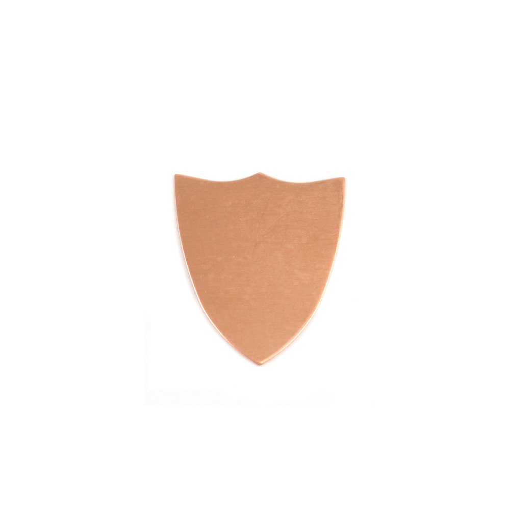 Metal Stamping Blanks Copper Shield / Coat of Arms, 25mm (.98") x 21mm (.83"), 24g, Pack of 5